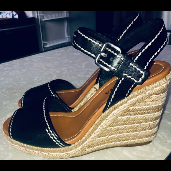 Prada Black Leather Espadrilles 9 40 - Picture 3 of 9